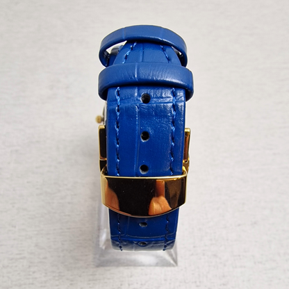 Blue Leather Strap With Gold Clasp - Vintage Tissot Men's – 37mm gold plated case, gold dial, stainless steel – quartz