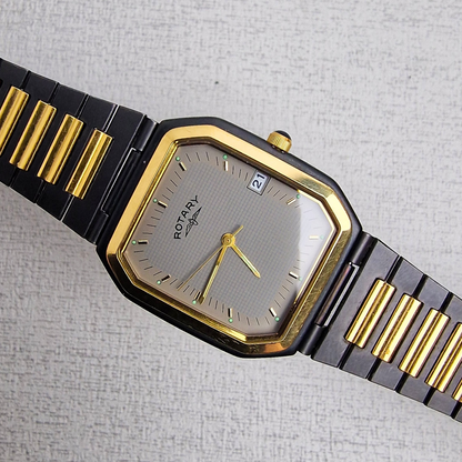 Men's Vintage Rotary Gold & Black Tank (Ref. 3550)