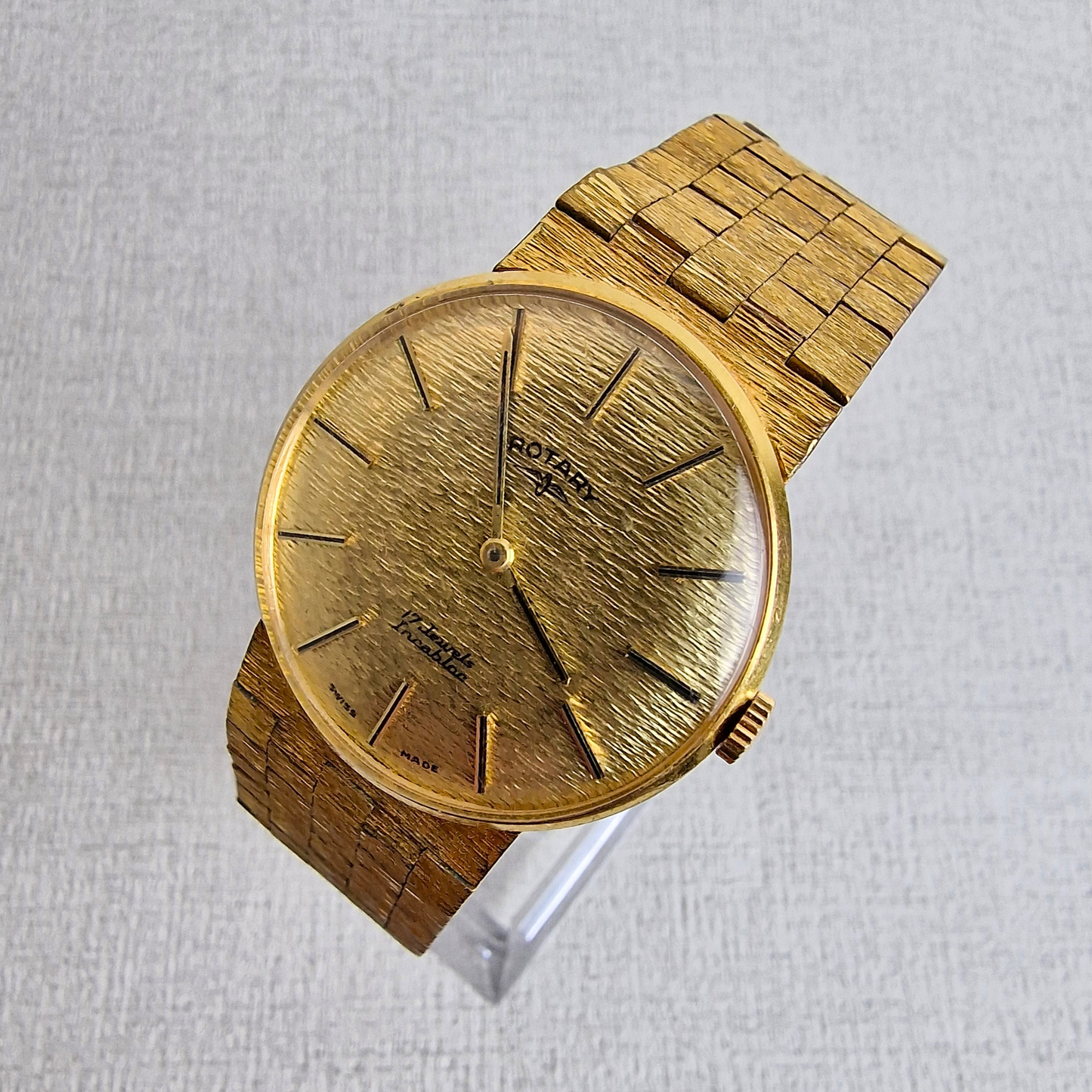 Men's Gold Rotary Mechanical Winding