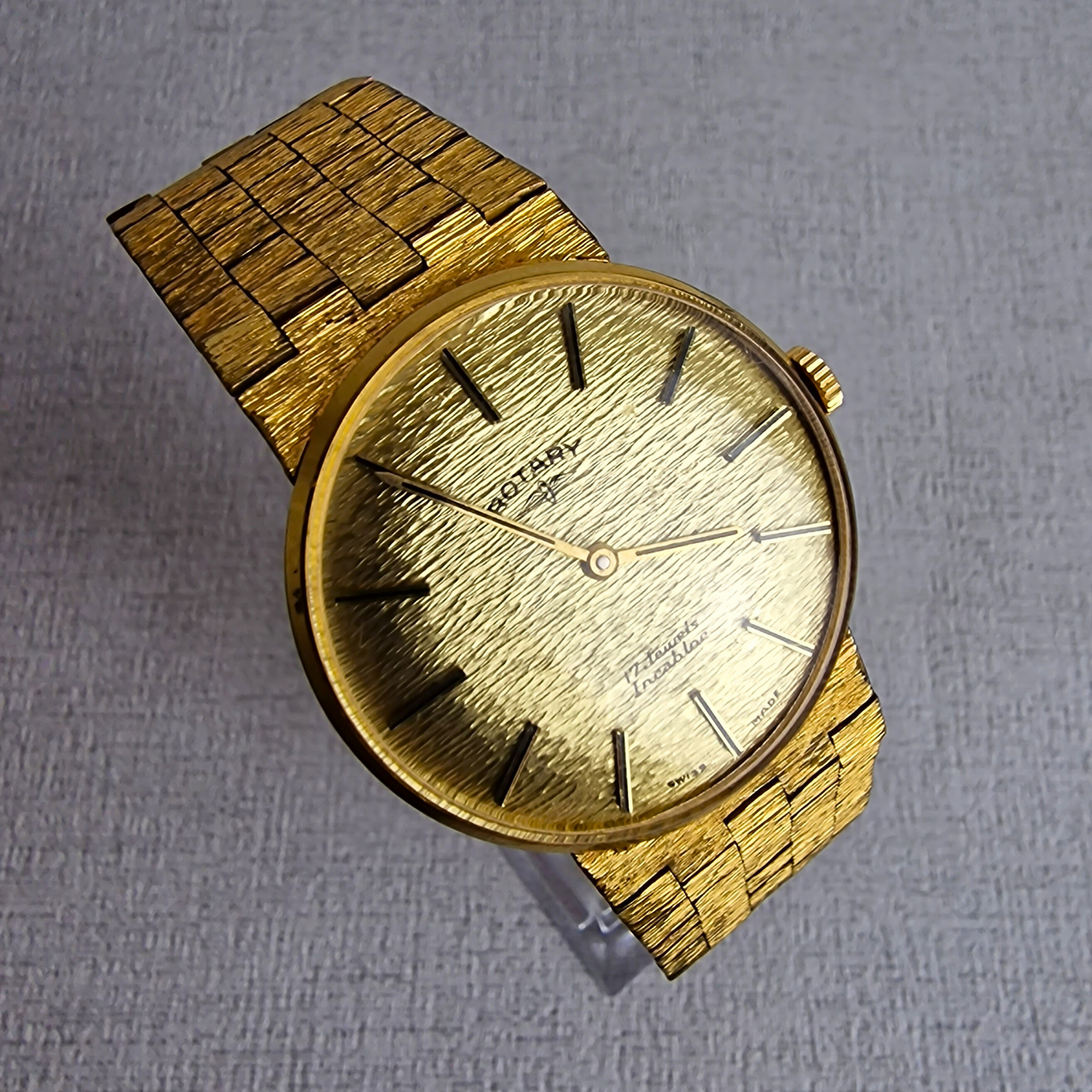 Men's Gold Rotary Mechanical Winding