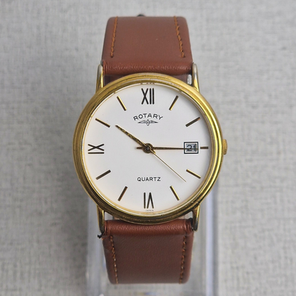 Main View - Rotary Vintage Men's Watch – 34mm stainless steel Case, white Dial, stainless steel – quartz