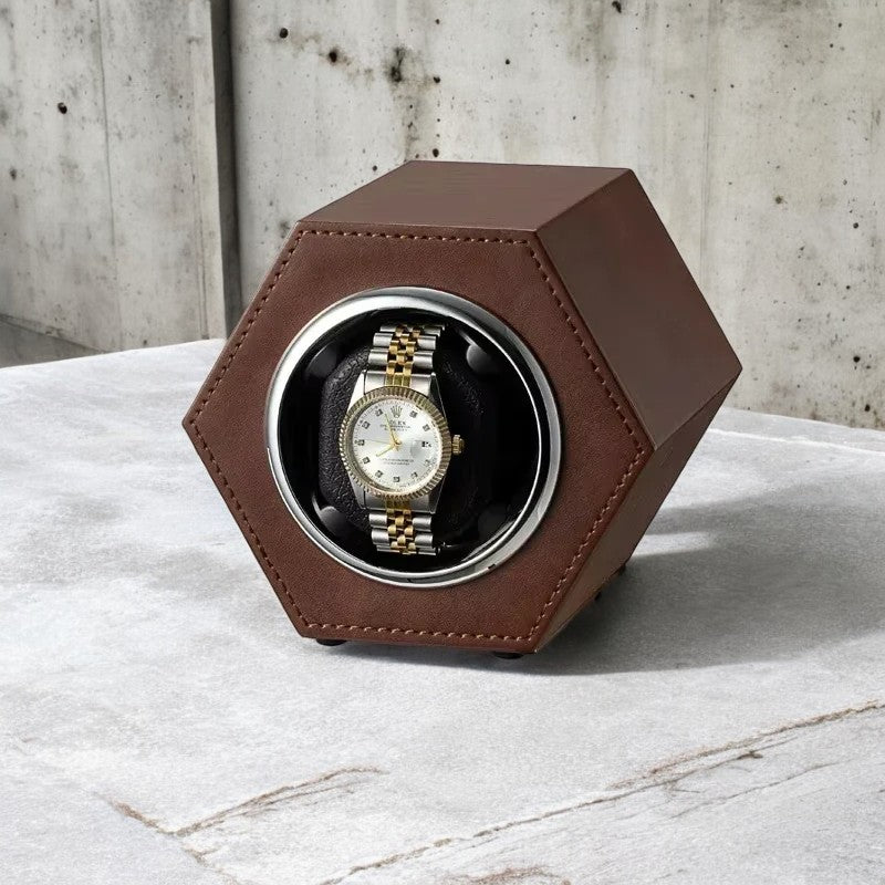 Brown Leather Watch Winder