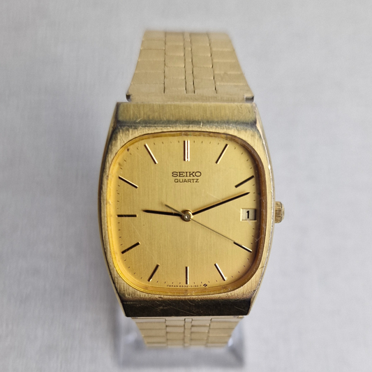 Main View - Seiko Tank Vintage Men's Watch – 30mm gold plated stainless steel Case, gold Dial, stainless steel – quartz